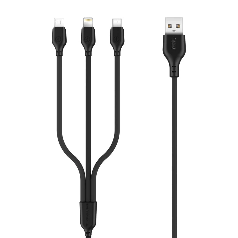 VC 75 stupňů měkký a odolný USB kabel 3 v 1 A